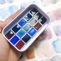 猫头鹰学院级小史水彩分装24色固体水彩官配手账颜料足