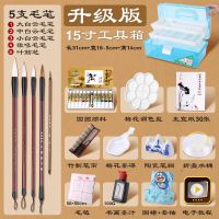 中国画颜料12色水墨画24色初学者毛笔画画工具用品套装成人