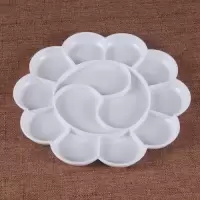 七孔仿瓷调色盘加厚加深梅花调色盘国画水粉水彩颜料调色