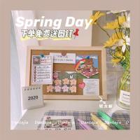 创意ins风软木板照片墙悬挂式家用装饰背景图记事木质留言板子