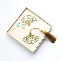 折扇古风 书签古典中国风梅兰竹菊金属书签创意文艺礼品套装