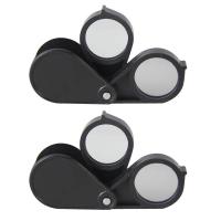 高倍便携式折叠双层放大镜 儿童学生玩具阅读