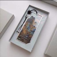 创意金属书签古典中国风千里江山神奈川梵高油画浮雕老师学生礼物