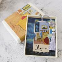 创意金属书签古典中国风千里江山神奈川梵高油画浮雕老师学生礼物