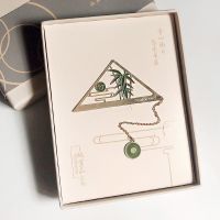 中国风创意镂空金属书签梅兰竹菊书签复古精致团扇书签送老师礼品