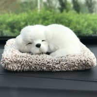 车内味活性炭仿真狗装饰品车载内饰竹炭包新车摆件甲醛可爱|小号萨摩耶(纳米活性炭)