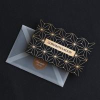 创意手工diy烫金贺卡商务邀请函生日祝黑色小卡片感谢留言卡|折线