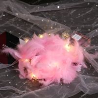 diy手工羽毛饰品装饰材料彩色绒毛礼盒填充物柔软100马卡龙羽毛|粉色羽毛1包 羽毛1包