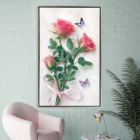 2019新款钻石画满钻客厅贴钻十字绣钻石绣玫瑰花简约现代砖石画|亮丽丝线55*75cm【仅绣玫瑰】