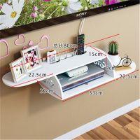 机顶盒架置物架隔板路由器收纳盒壁挂客厅电视墙装饰免打孔收纳架|白色全圆机顶盒80 无痕钉安装配件