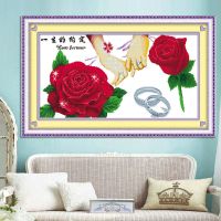 百年好合十字绣结婚婚礼爱情喜庆情侣人物系列牡丹花客厅新款卧室|12号一生约定88*48CM棉线