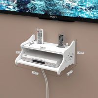 免打孔客厅电视墙上机顶盒架置物架路由器收纳盒壁挂装饰隔板卧室|[简约双层机顶盒]机顶盒架 无痕钉安装