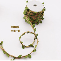 树叶蜡线装饰麻绳手工diy材料仿真藤条绳子缠管子装修饰吊顶10米|树叶麻绳一卷10米