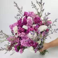 云南勿忘我干花花束 真花客厅装饰花束家居摆设小清新ins摆件装饰|33支玫红+粉+白+草 不带篮