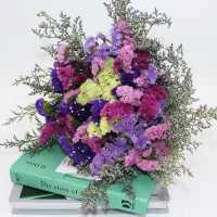 云南勿忘我干花花束买一斤送一斤满天星干花客厅摆件花束真花|五色混搭+情人草 30支含圆蓝