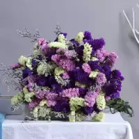 云南满天星勿忘我干花束大束 客厅装饰品摆件真花花卉鲜花插花|紫黄粉 18-21支+草