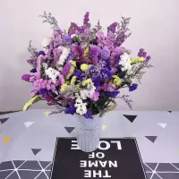 云南风干干花花束勿忘我真花装饰摆件客厅大束插花满天星|30支6色混搭+草【推荐2】
