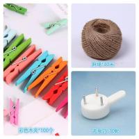 创意个性照片墙装饰麻绳夹子灯串少女心卧室房间悬挂墙面相框|100个夹子送麻绳无痕钉[无照片]