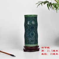 富贵竹花瓶景德镇陶瓷器迷你青花瓷客厅家居饰品博古架摆件小瓷瓶|仿古绿竹节