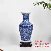 富贵竹花瓶景德镇陶瓷器迷你青花瓷客厅家居饰品博古架摆件小瓷瓶|仿古蓝金钟