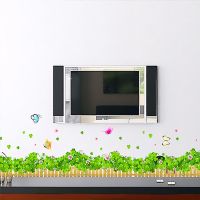 客厅花草仿真绿叶墙角装饰踢脚线墙贴纸卧室地角脚线自粘背景贴画|7056三叶草(拍3件发4件) 大