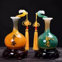 如意花瓶客厅摆件装饰品博古架家居玄关电视柜摆设工艺品礼品