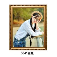 实木相框挂墙照片12寸16寸24寸30寸32寸36寸婚纱照全家相框|5641金色 20寸(40.5*50.5)厘米