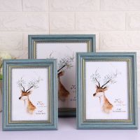 复古风美欧式婚纱相框5678101216寸a3a4儿童画框摆台挂墙|罗漫绿 A4摆挂均可[21*29.7cm]