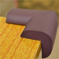 儿童防撞角垫防撞条防撞角桌子防撞角加厚桌角保护套包角防磕碰撞|棕色自己贴胶 4只