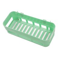 卫生间置物架免打孔无痕收纳架厨房浴室用品沥水壁挂肥皂盒肥皂架|绿色 长方形1个装带毛巾架