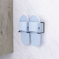 浴室拖鞋架壁挂挂式墙壁厕所鞋子收纳卫生间免打孔鞋架置物架|鞋架单层[小号]黑色