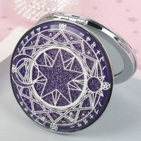 沙化妆镜迷你小镜子女可爱少女心双面折叠小圆镜子便携随身|魔法阵