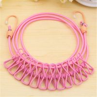 旅游用品旅行出差创意便携套装出国装备 折叠晾衣绳衣夹|粉色12夹晾晒绳