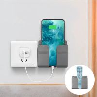 款手机充电置物架卫生间浴室酒店创意壁挂床头贴墙上支架|2021最新款-[灰色]掉落包赔 3个装免打孔+3个强力胶片