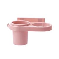 挂吹风机浴室置物架吸盘免打孔卫生间壁挂风筒架电吹风架子家用|北欧粉 吹风机架2个(送免打孔胶片)