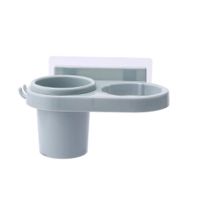 挂吹风机浴室置物架吸盘免打孔卫生间壁挂风筒架电吹风架子家用|北欧蓝 吹风机架2个(送免打孔胶片)