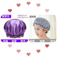 双层加厚防水成人女款浴帽厨房帽子防尘防油烟头套洗头洗澡浴帽|2个装紫罗兰+深空灰