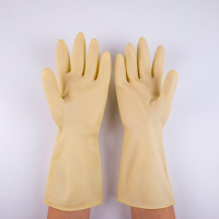 5双/10双加厚牛筋乳胶洗碗女手套耐用洗衣家务清洁橡胶皮防水劳保|5双装100克加厚款本色 加大码XL