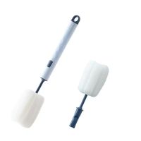 杯刷洗杯子刷水杯清洁长柄洗奶瓶刷茶杯去茶渍无死角海绵小刷|蓝色刷子[送I个替换头]*-*