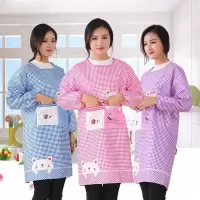 韩版时尚围裙防脏防油围裙长袖罩衣成人反穿衣围腰做饭围裙工作服