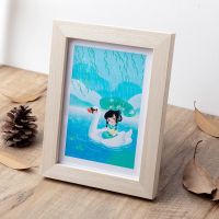 实木质相框摆台5寸6寸7寸8寸10寸创意挂墙a4简约画框照片摆件像框|白橡木色 7寸横竖挂墙(挂墙专用)