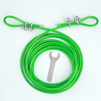 晾衣绳户外钢丝绳免打孔室内阳台家用晒被子加粗钢丝绳包塑绳|5MM粗(带4个卡头+扳手+保护套) 长度4米