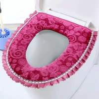 坐便垫加厚两件套带盖通用马桶座套粘扣马桶套圈马桶垫拉链|钻石紫（单件套）
