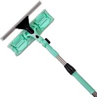 擦玻璃器伸缩杆双面擦窗玻璃刷刮搽高楼清洁清洗窗户工具家用|天蓝色 套餐二[2布1胶条]