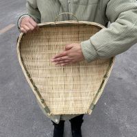 四川竹编筲箕圆簸箕手工竹篮竹筐水果篮鸡蛋篮沥水沥米家用刷把|桃型40*40cm