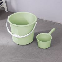塑料水桶家用大容量手提圆桶洗车桶储水学生宿舍用大号洗澡洗衣桶|23升北欧绿水桶+水勺