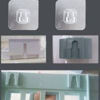 置物架粘贴片免打孔肥皂盒三脚架贴片通用纸巾盒透明无痕挂槽|透明凸面公扣贴 6片