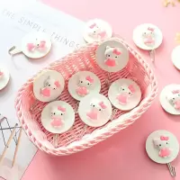 hellokitty卡通可爱少女创意木质粘胶挂钩墙壁门后免打孔挂钩|白色kt猫 2个装