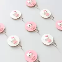 hellokitty卡通可爱少女创意木质粘胶挂钩墙壁门后免打孔挂钩|kt猫(混合) 3个装