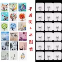 挂掉挂钩墙上自粘粘钩宿舍厨房门后卫生间粘贴挂钩|半透明半图案 20个装